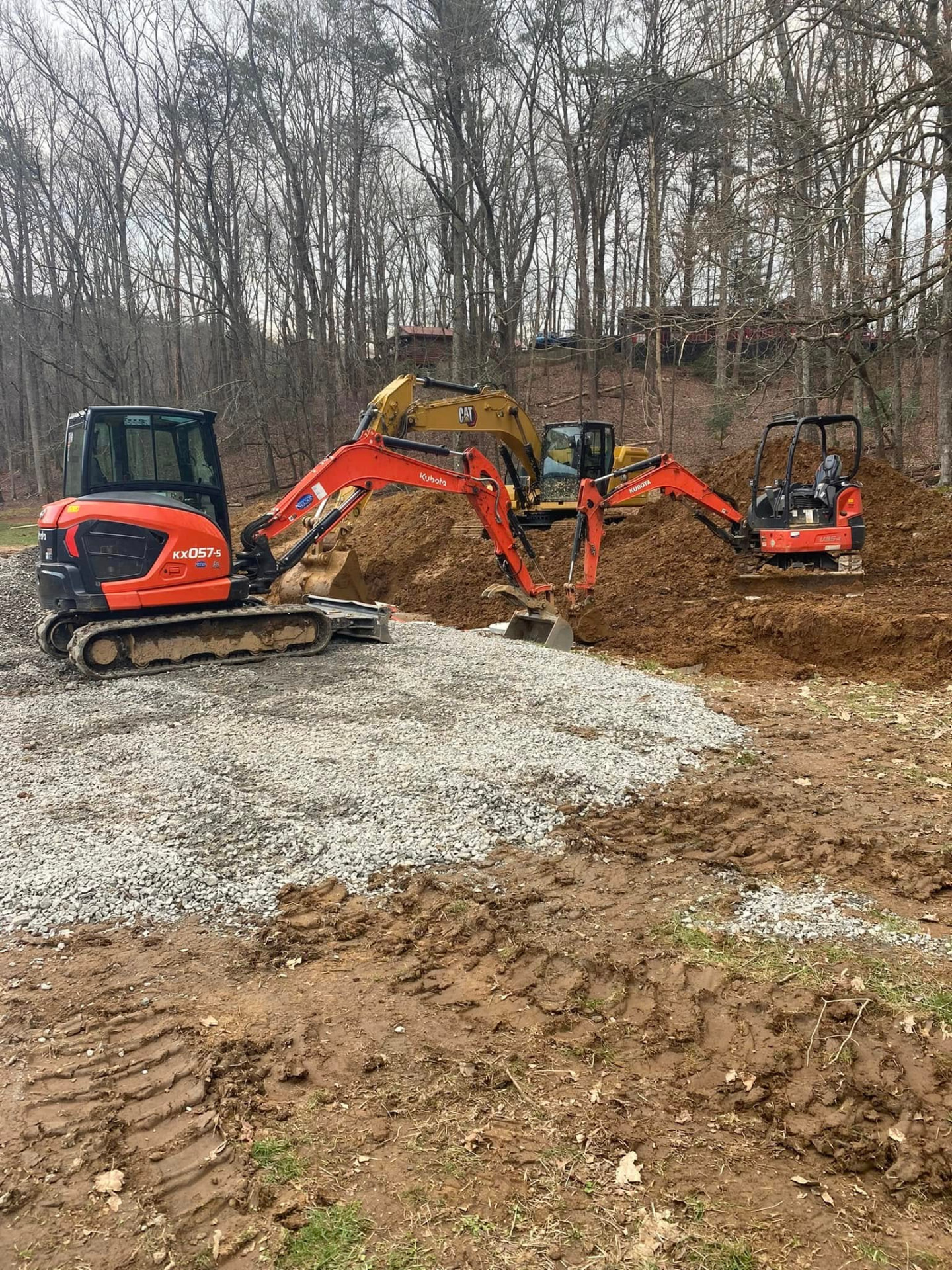 Excavators working an EMS construction site