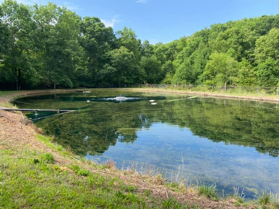 Aerated treatment lagoon operated by EMS