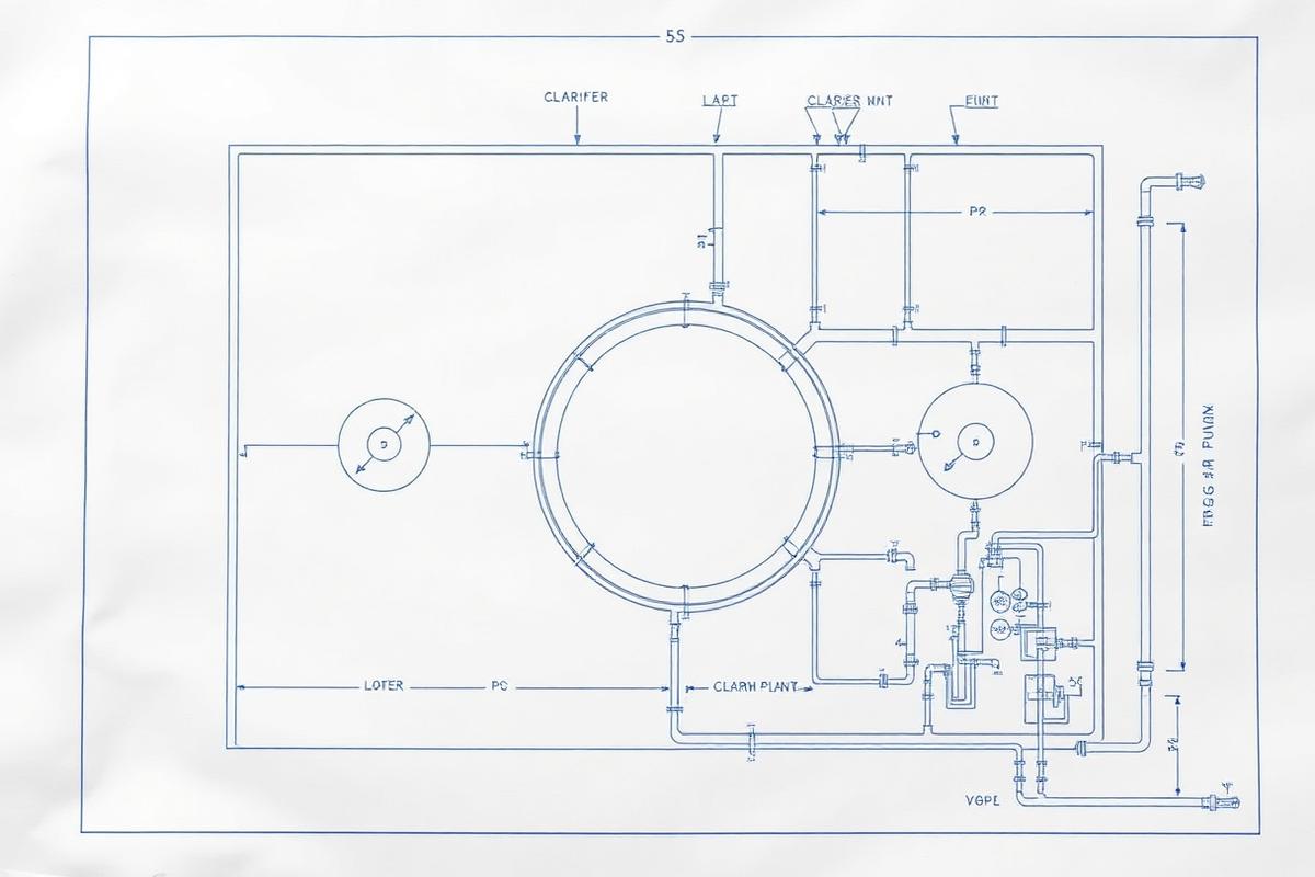 Technical schematic of a treatment plant layout